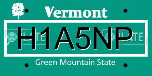 H1A5NP Vermont License Plate