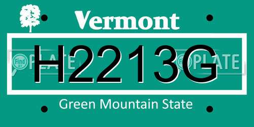 H2213G Vermont License Plate