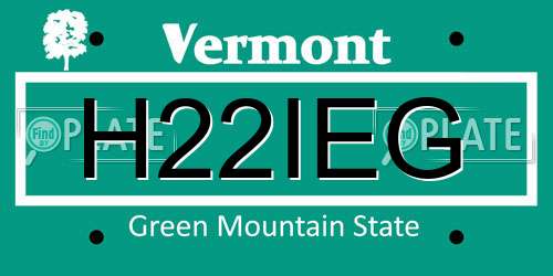 H22IEG Vermont License Plate