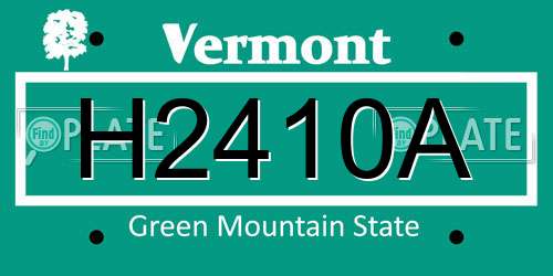 H2410A Vermont License Plate