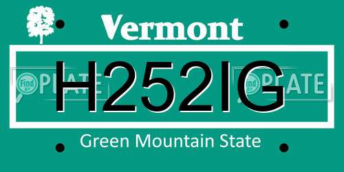 H252IG Vermont License Plate