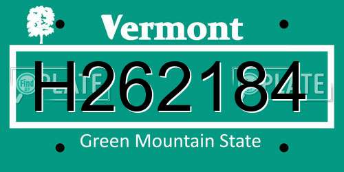 H262184 Vermont License Plate