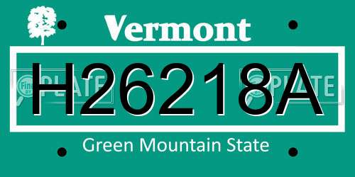 H26218A Vermont License Plate