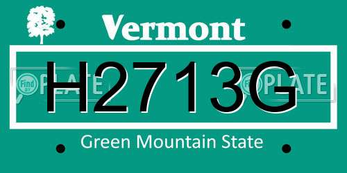 H2713G Vermont License Plate