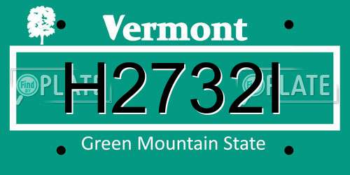 H2732I Vermont License Plate