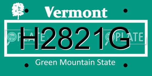H2821G Vermont License Plate