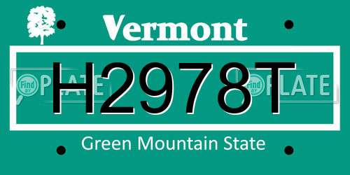 H2978T Vermont License Plate