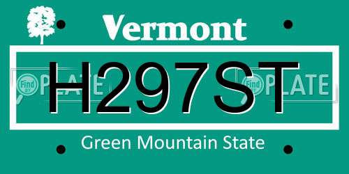 H297ST Vermont License Plate