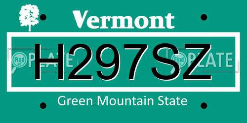 H297SZ Vermont License Plate
