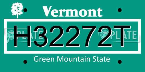 H32272T Vermont License Plate