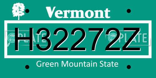 H32272Z Vermont License Plate