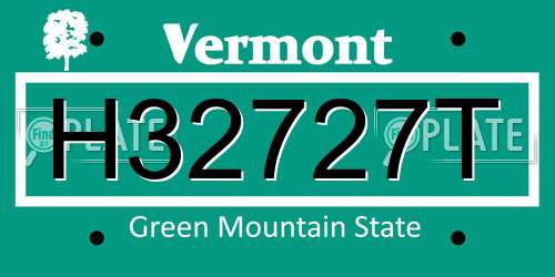 H32727T Vermont License Plate