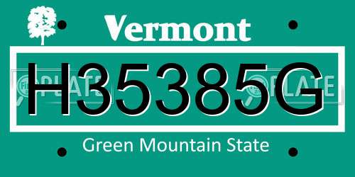 H35385G Vermont License Plate