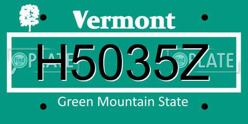 H5035Z Vermont License Plate
