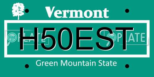 H50EST Vermont License Plate