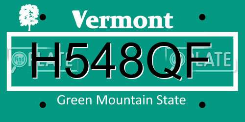 H548QF Vermont License Plate