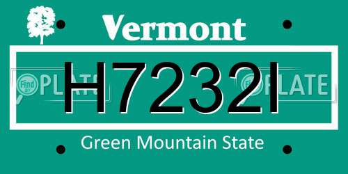 H7232I Vermont License Plate