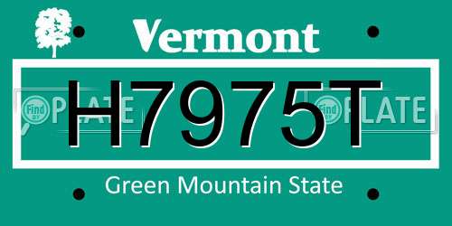 H7975T Vermont License Plate