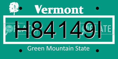 H84149I Vermont License Plate