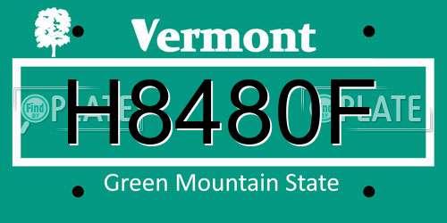 H8480F Vermont License Plate