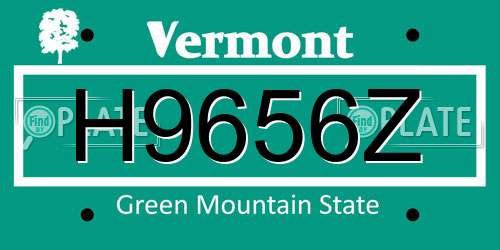 H9656Z Vermont License Plate