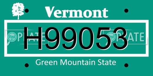 H99053 Vermont License Plate