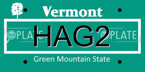 HAG2 Vermont License Plate