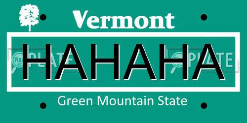 HAHAHA Vermont License Plate