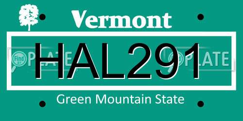 HAL291 Vermont License Plate