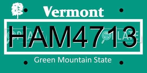 HAM4713 Vermont License Plate