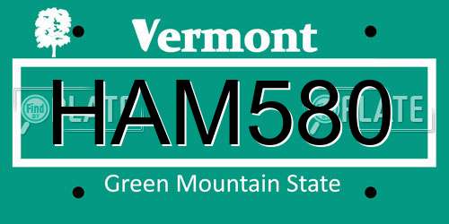 HAM580 Vermont License Plate