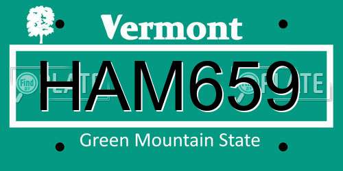 HAM659 Vermont License Plate