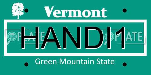 HANDI1 Vermont License Plate