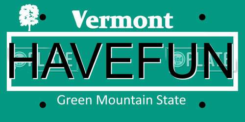 HAVEFUN Vermont License Plate