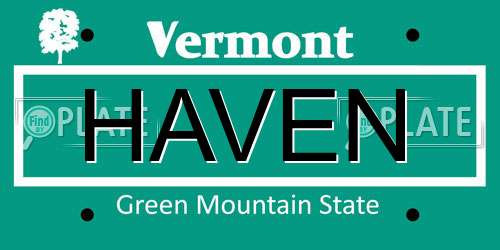 HAVEN Vermont License Plate