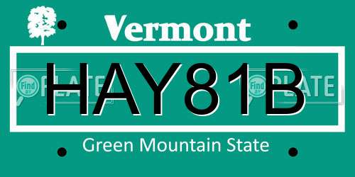 HAY81B Vermont License Plate