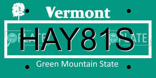 HAY81S Vermont License Plate