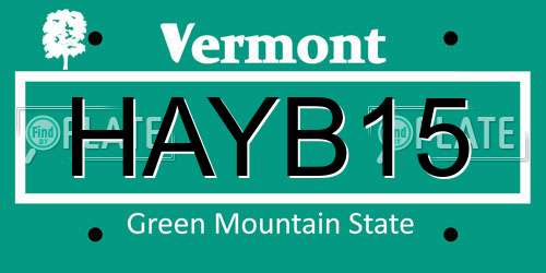 HAYB15 Vermont License Plate