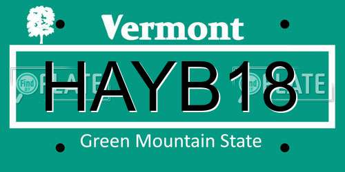 HAYB18 Vermont License Plate