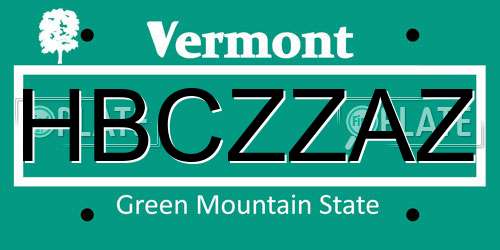 HBCZZAZ Vermont License Plate