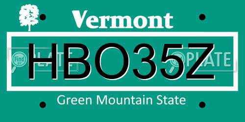 HBO35Z Vermont License Plate