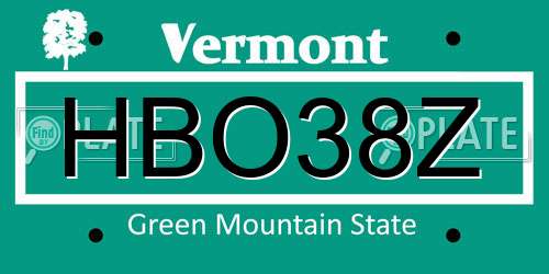 HBO38Z Vermont License Plate