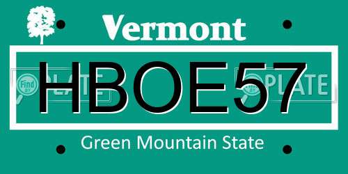 HBOE57 Vermont License Plate