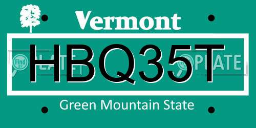 HBQ35T Vermont License Plate