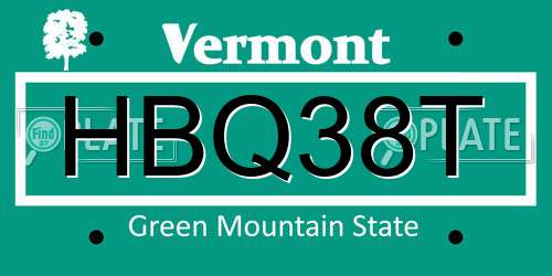 HBQ38T Vermont License Plate
