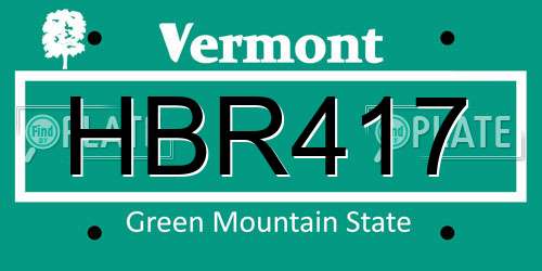 HBR417 Vermont License Plate