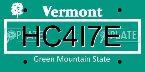 HC4I7E Vermont License Plate