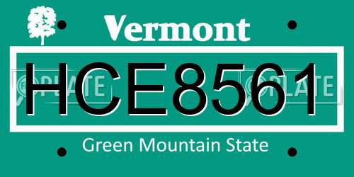 HCE8561 Vermont License Plate