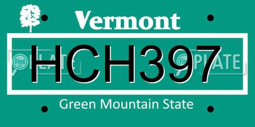HCH397 Vermont License Plate