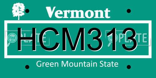 HCM313 Vermont License Plate